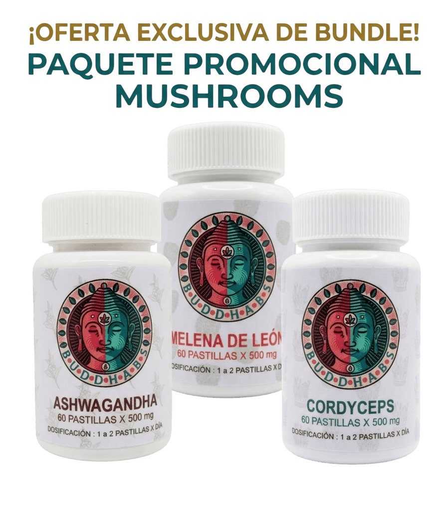 Paquete x 3 Melena de León, Cordyceps y Ashwagandha  Kit Bienestar